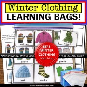 WINTER CLOTHING Matching Real Life Pictures Learning Bag for Special Education